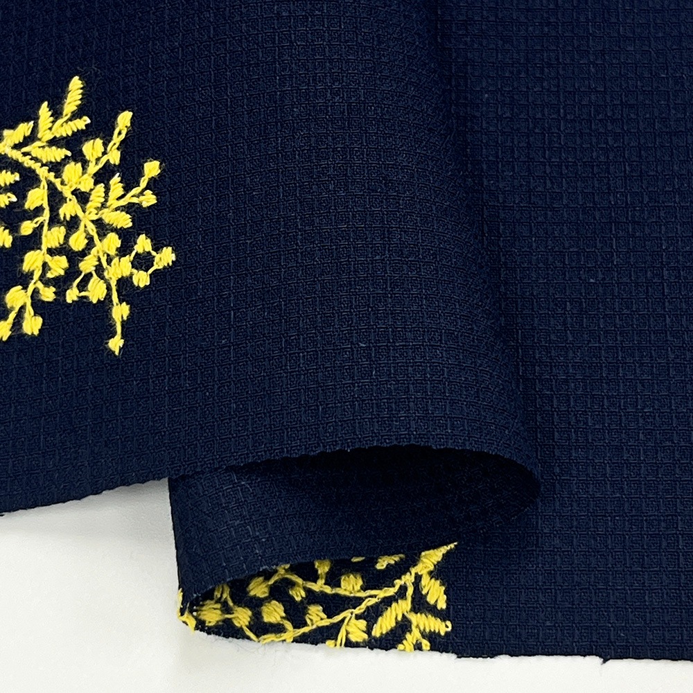 ミモザガーデン刺しゅう ｜コードドビー生地　刺繍