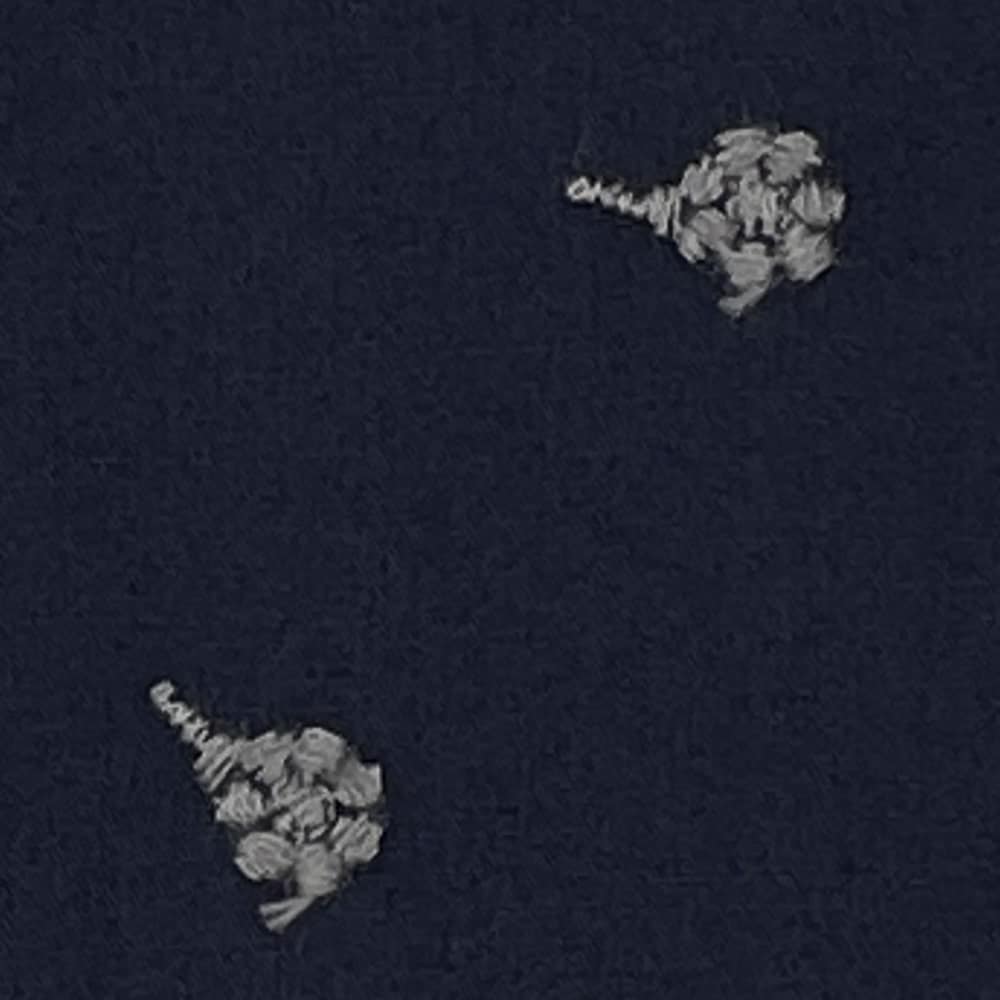 ベリー柄 ナッツ柄 木の実刺しゅう ブロード生地 (ネイビー)