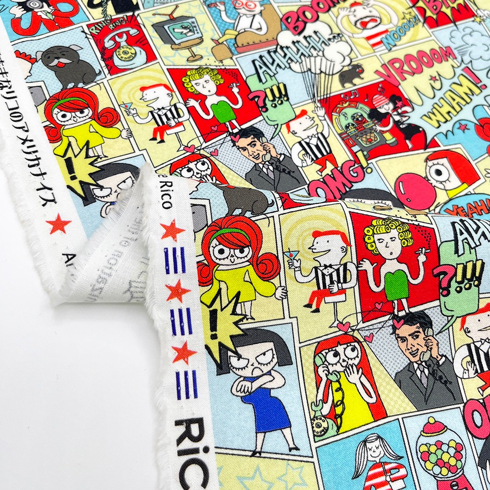 【Riconic】「気ままなリコのアメリカナイズ」 デジタルプリント｜シーチング