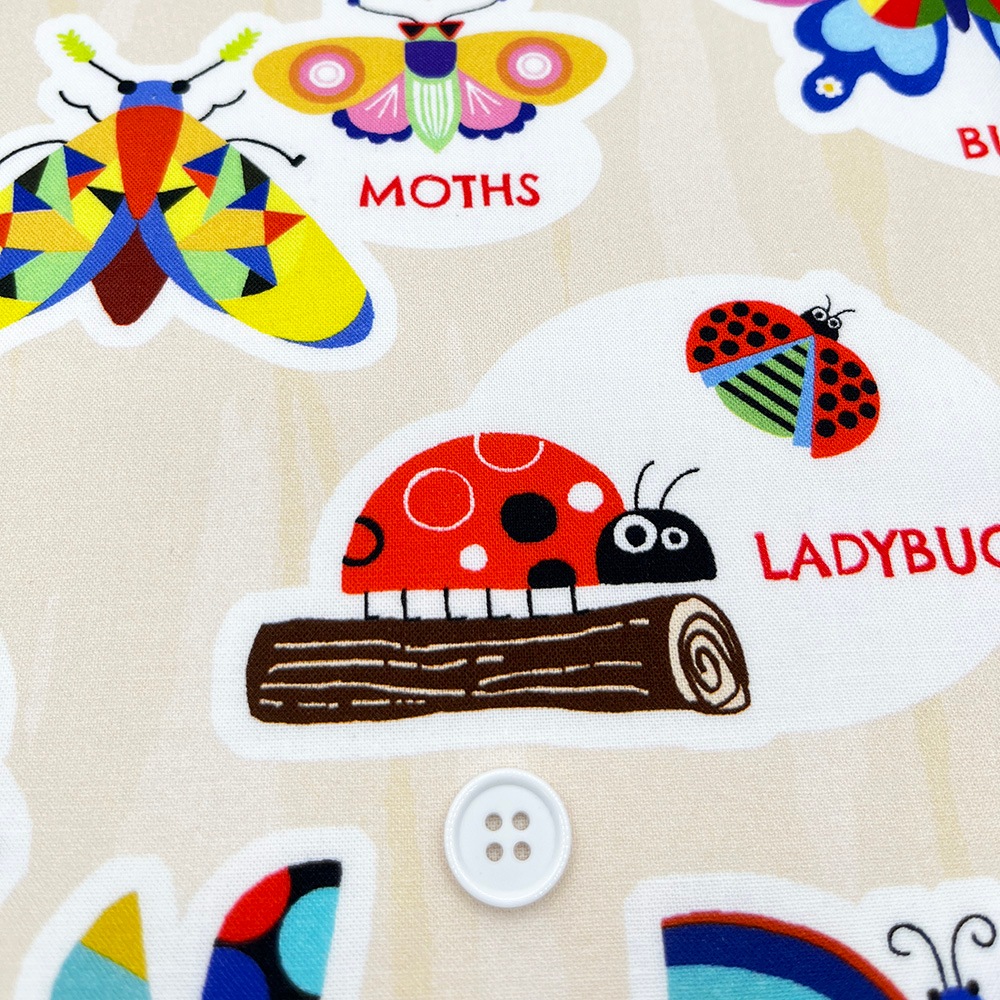 【Riconic】「おしゃれな昆虫図鑑」 デジタルプリント|シーチング