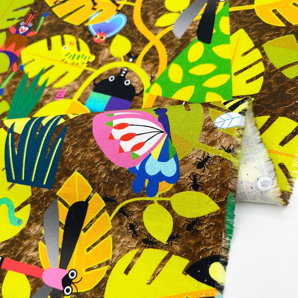 【Riconic】「おしゃれな昆虫図鑑」 デジタルプリント|シーチング