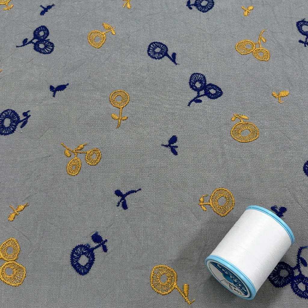 【Riconic】 ポピー 刺しゅう ｜綿麻シーチング　コットンシーチング　刺繍