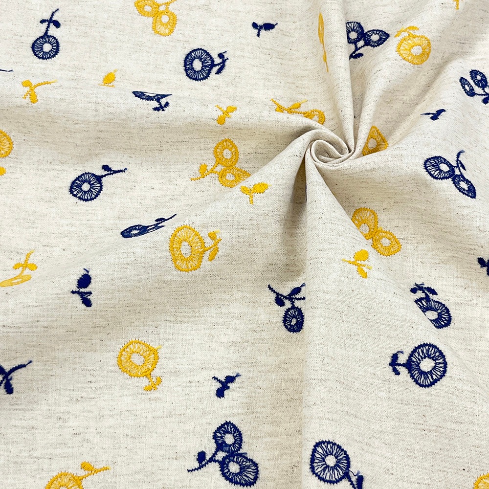 【Riconic】 ポピー 刺しゅう ｜綿麻シーチング　コットンシーチング　刺繍