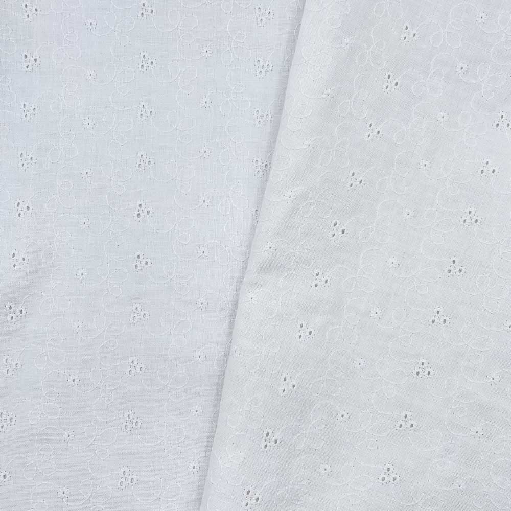 ダブルガーゼレース 刺しゅう柄 ダブルガーゼ生地 (ホワイト)