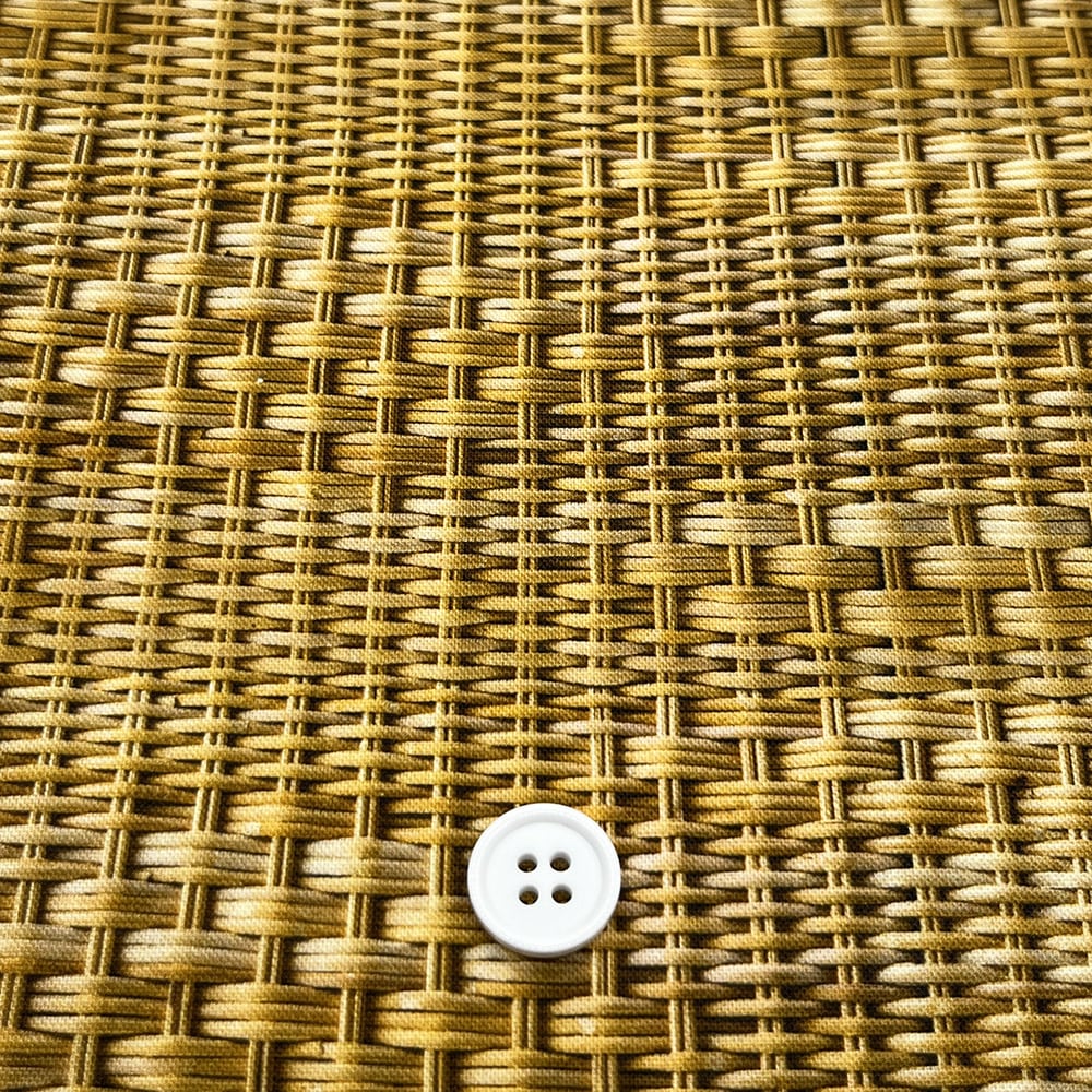 【Riconic】「FabtureCotton　カゴと小石」 デジタルプリント｜シーチング