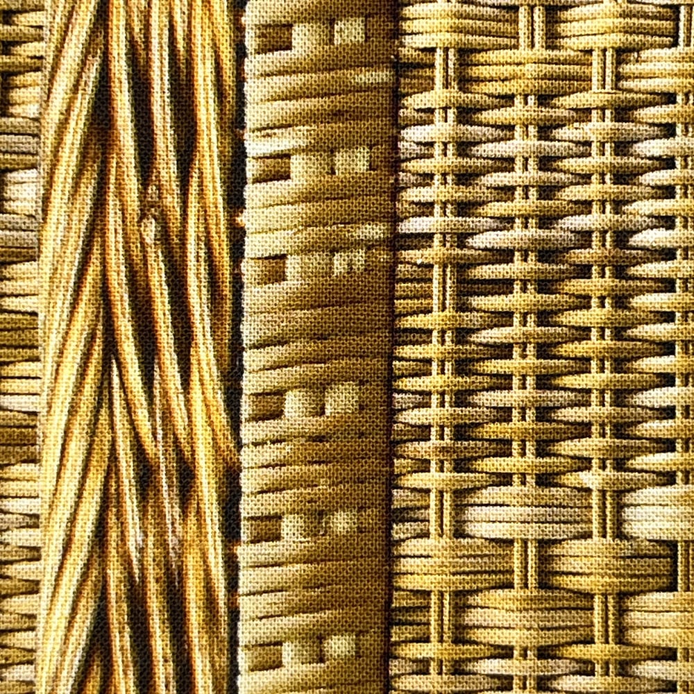 【Riconic】「FabtureCotton　カゴと小石」 デジタルプリント｜シーチング