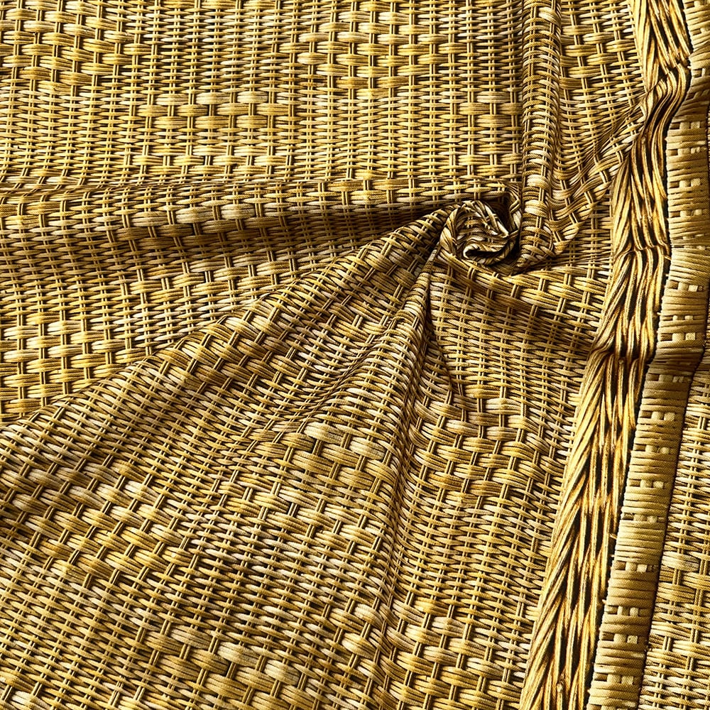 【Riconic】「FabtureCotton　カゴと小石」 デジタルプリント｜シーチング