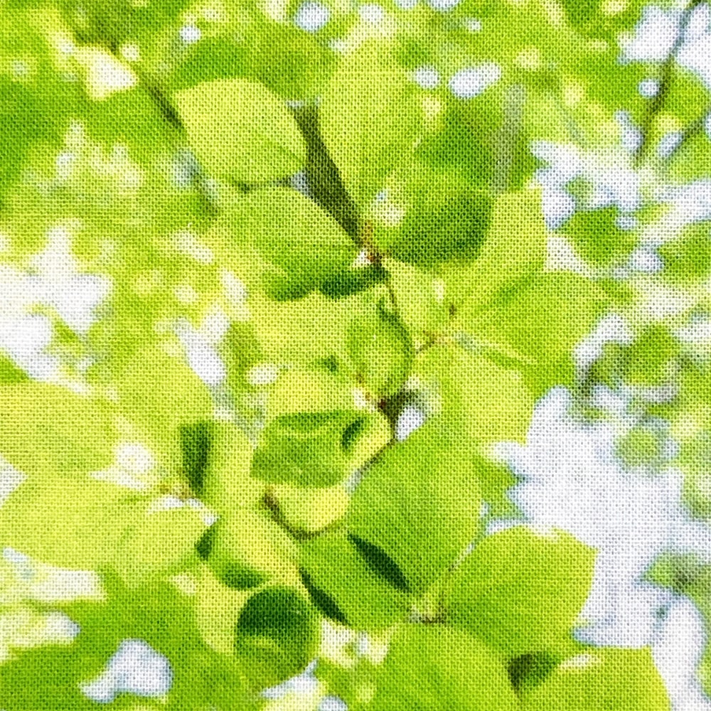 【Riconic】「FabtureCotton 緑と丸太」 デジタルプリント|シーチング