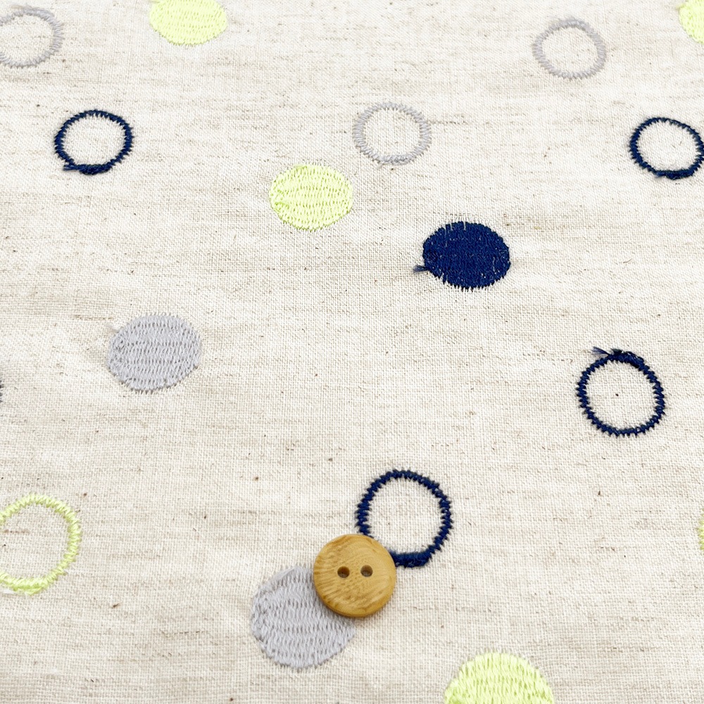 【Hitosaji】 わの和 刺しゅう ｜コットンリネンシーチング生地