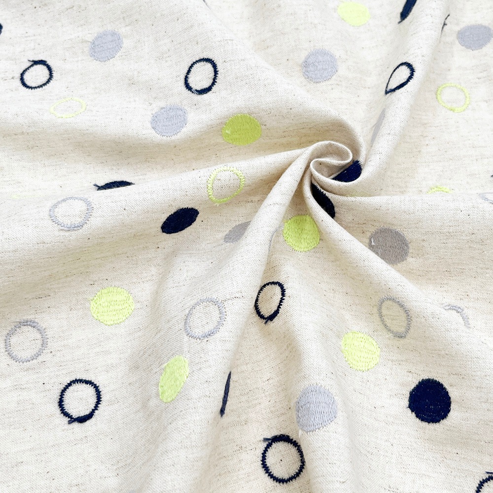 【Hitosaji】 わの和 刺しゅう ｜コットンリネンシーチング生地