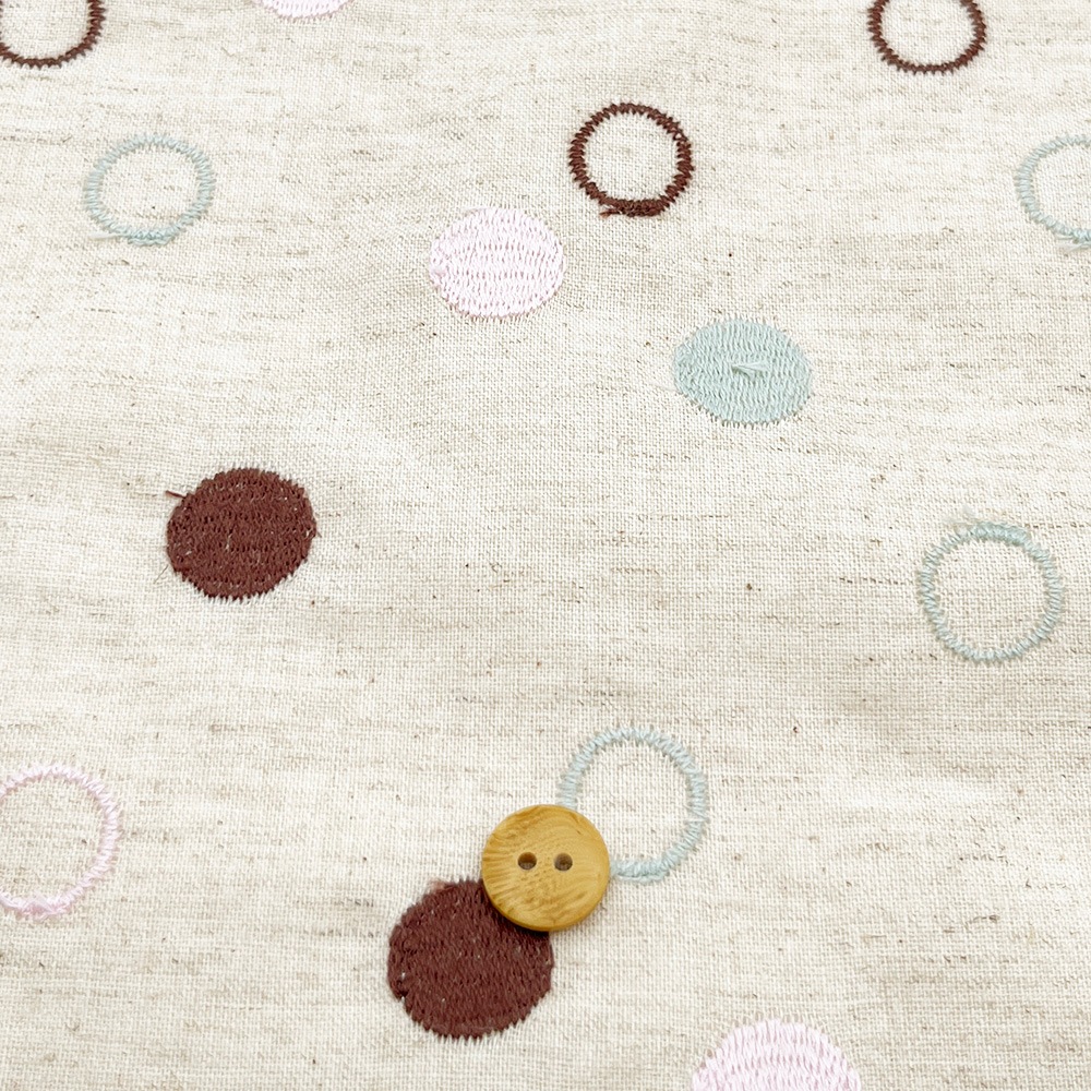 【Hitosaji】 わの和 刺しゅう ｜コットンリネンシーチング生地