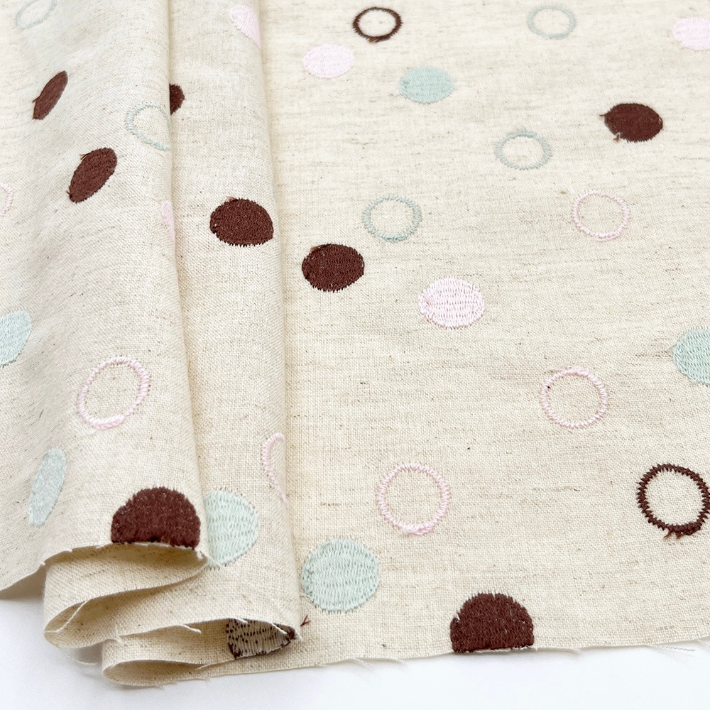 【Hitosaji】 わの和 刺しゅう ｜コットンリネンシーチング生地