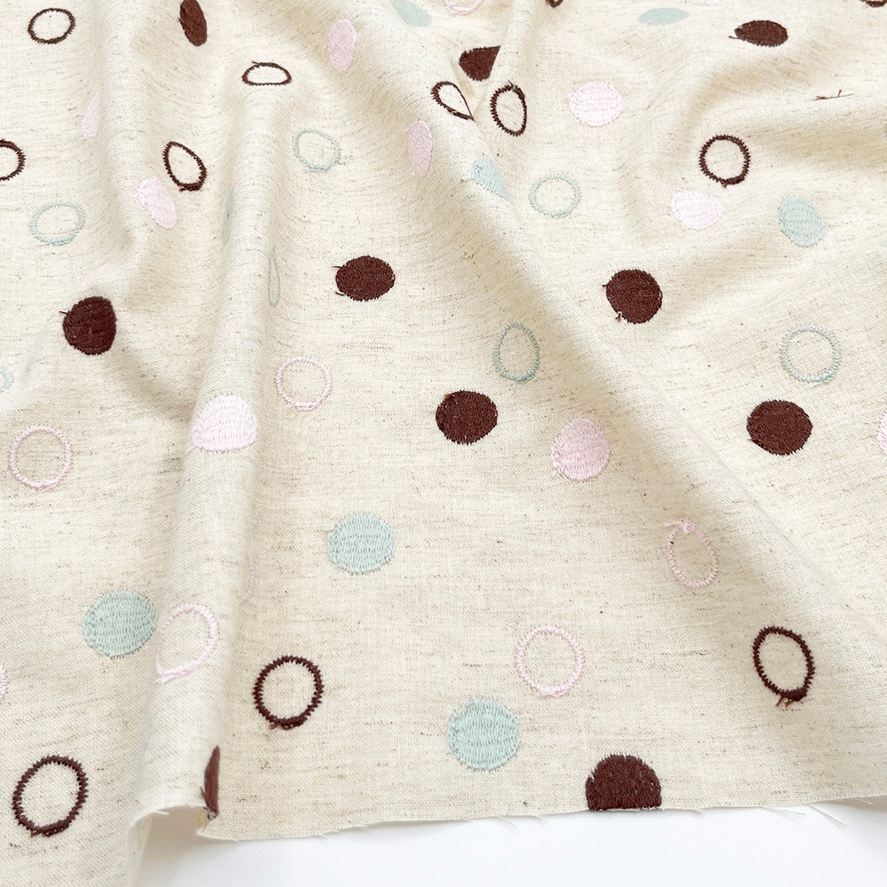 【Hitosaji】 わの和 刺しゅう ｜コットンリネンシーチング生地