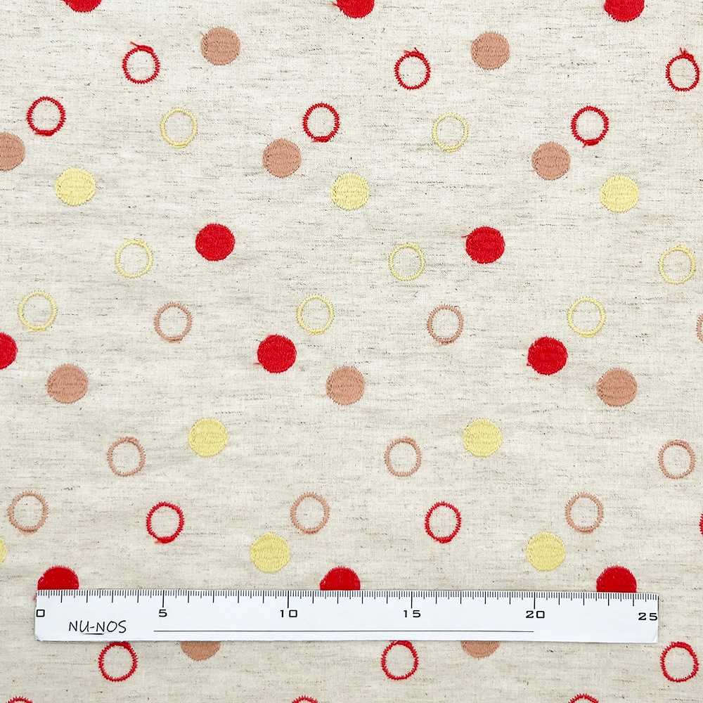 【Hitosaji】 わの和 刺しゅう ｜コットンリネンシーチング生地