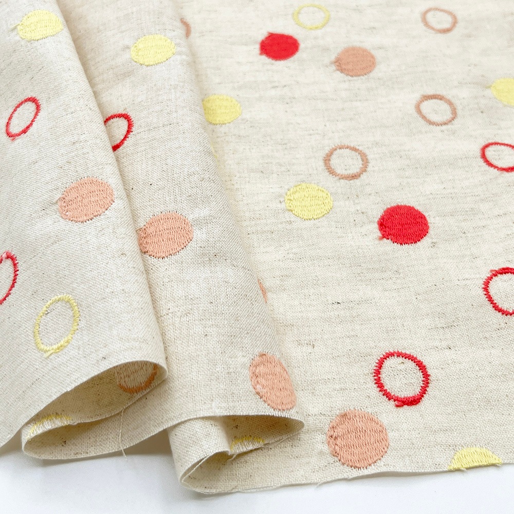 【Hitosaji】 わの和 刺しゅう ｜コットンリネンシーチング生地