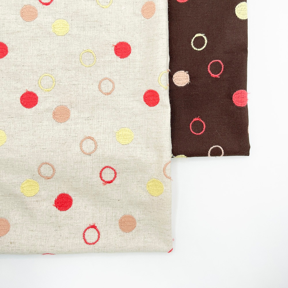 【Hitosaji】 わの和 刺しゅう ｜コットンリネンシーチング生地