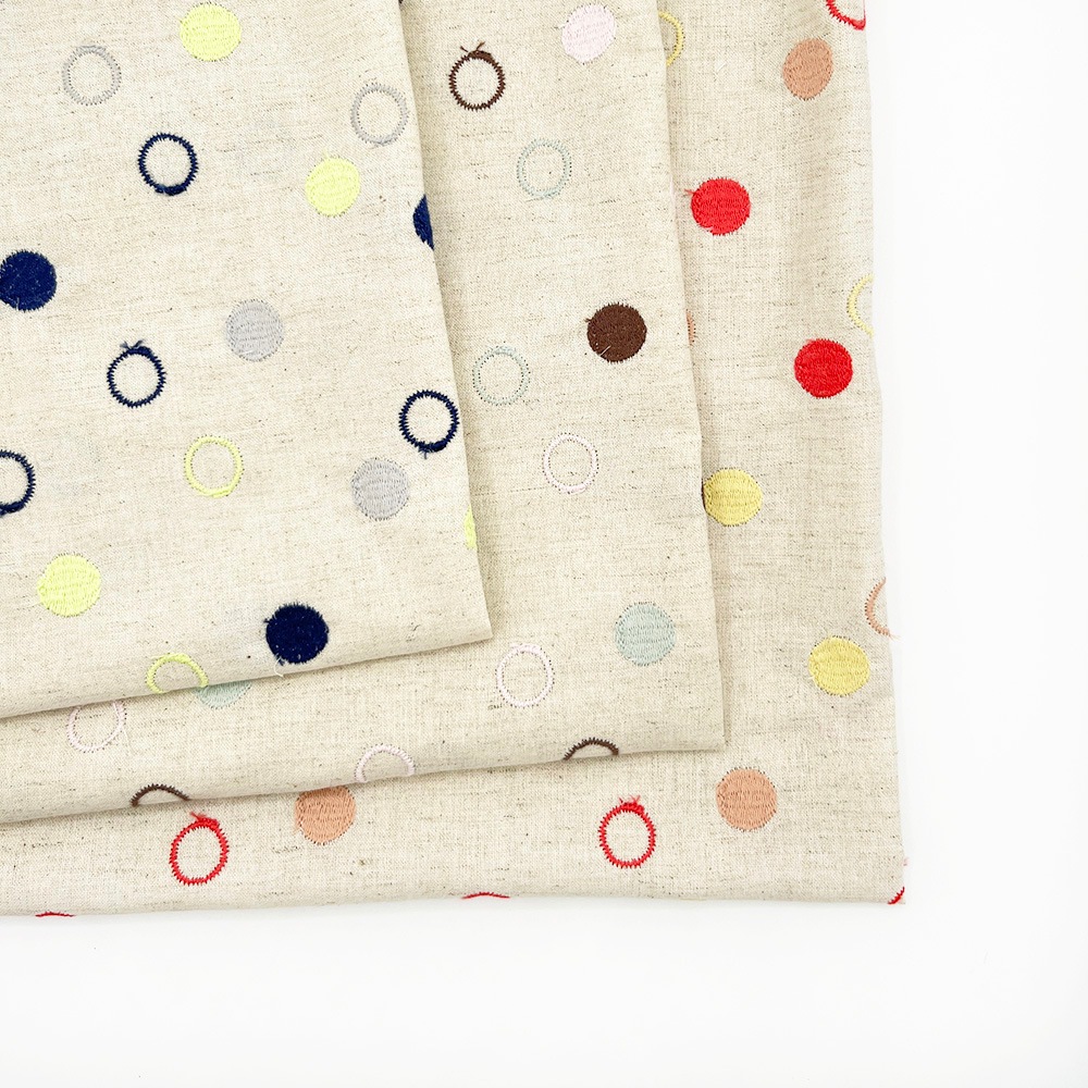 【Hitosaji】 わの和 刺しゅう ｜コットンリネンシーチング生地