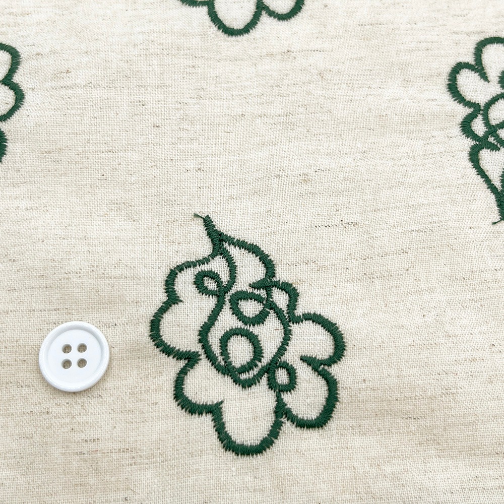 【Hitosaji】 華雲 刺しゅう ｜コットンリネンシーチング生地