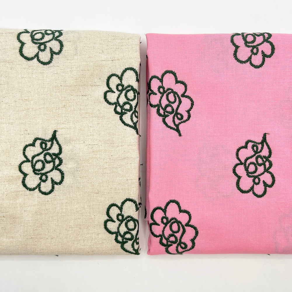 【Hitosaji】 華雲 刺しゅう ｜コットンリネンシーチング生地