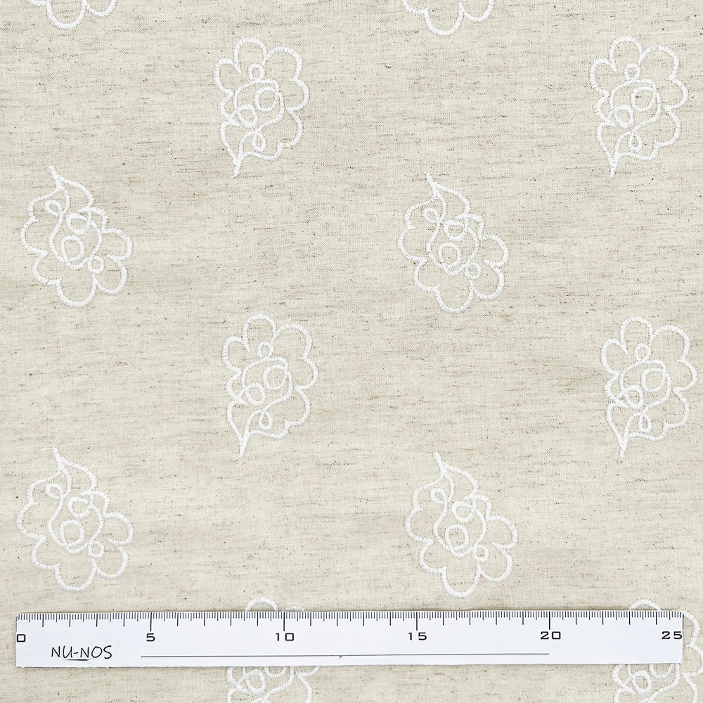 【Hitosaji】 華雲 刺しゅう ｜コットンリネンシーチング生地
