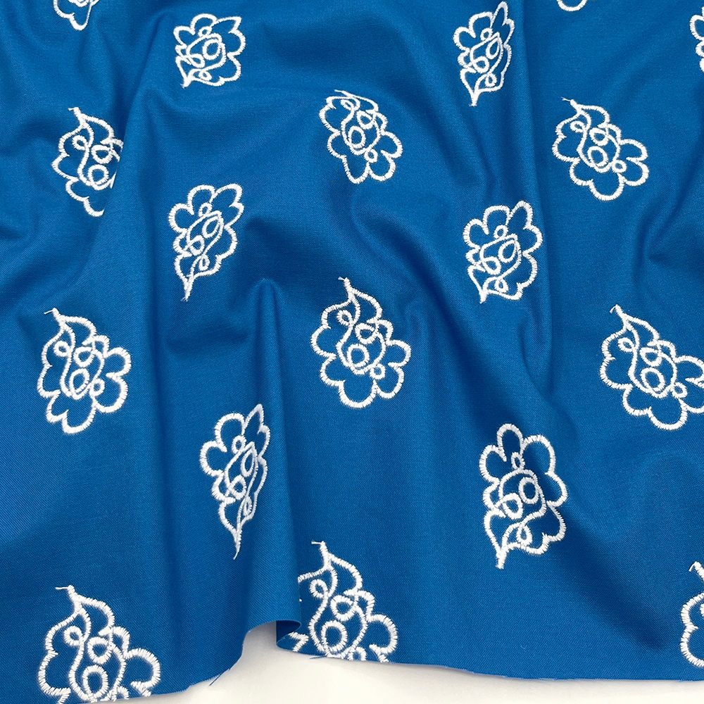 【Hitosaji】 華雲 刺しゅう ｜コットンシーチング生地