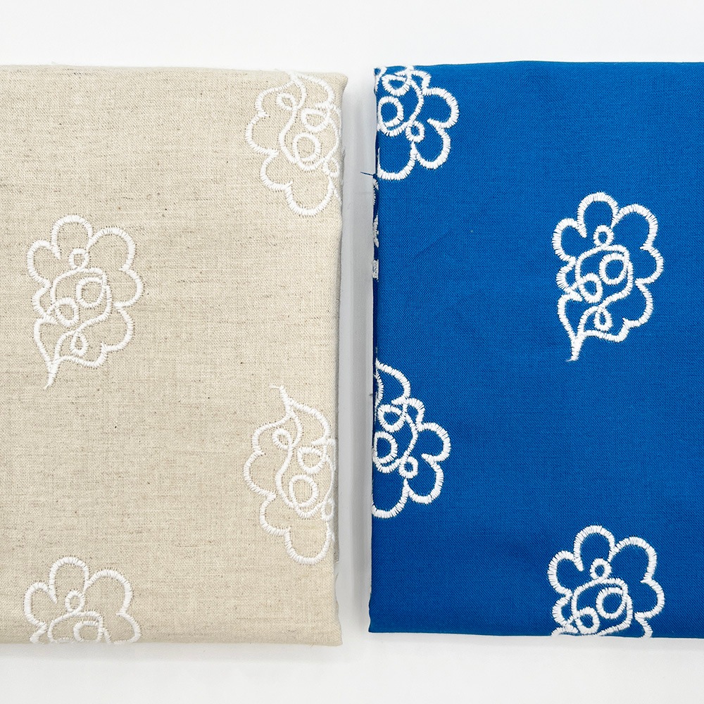 【Hitosaji】 華雲 刺しゅう ｜コットンシーチング生地