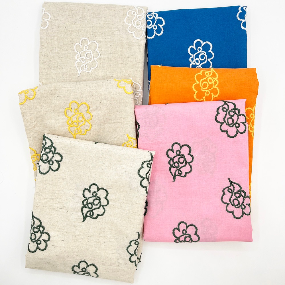 【Hitosaji】 華雲 刺しゅう ｜コットンシーチング生地