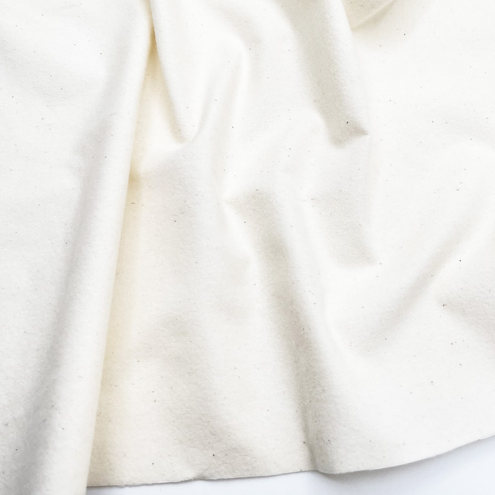 コットンフランネル 生成り｜無地 両面起毛