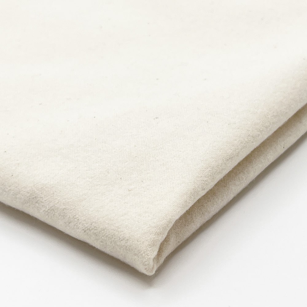 コットンフランネル 生成り｜無地 両面起毛