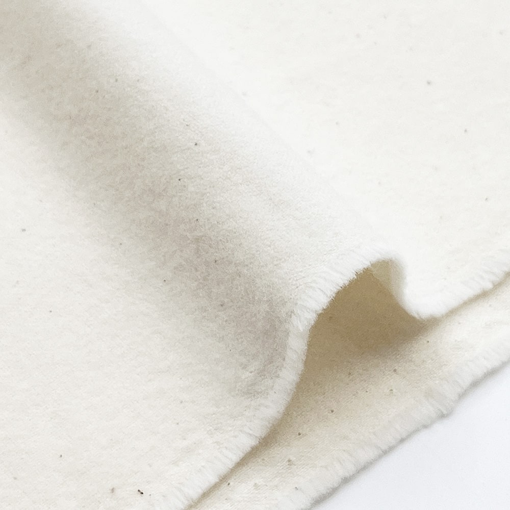 コットンフランネル 生成り｜無地 両面起毛