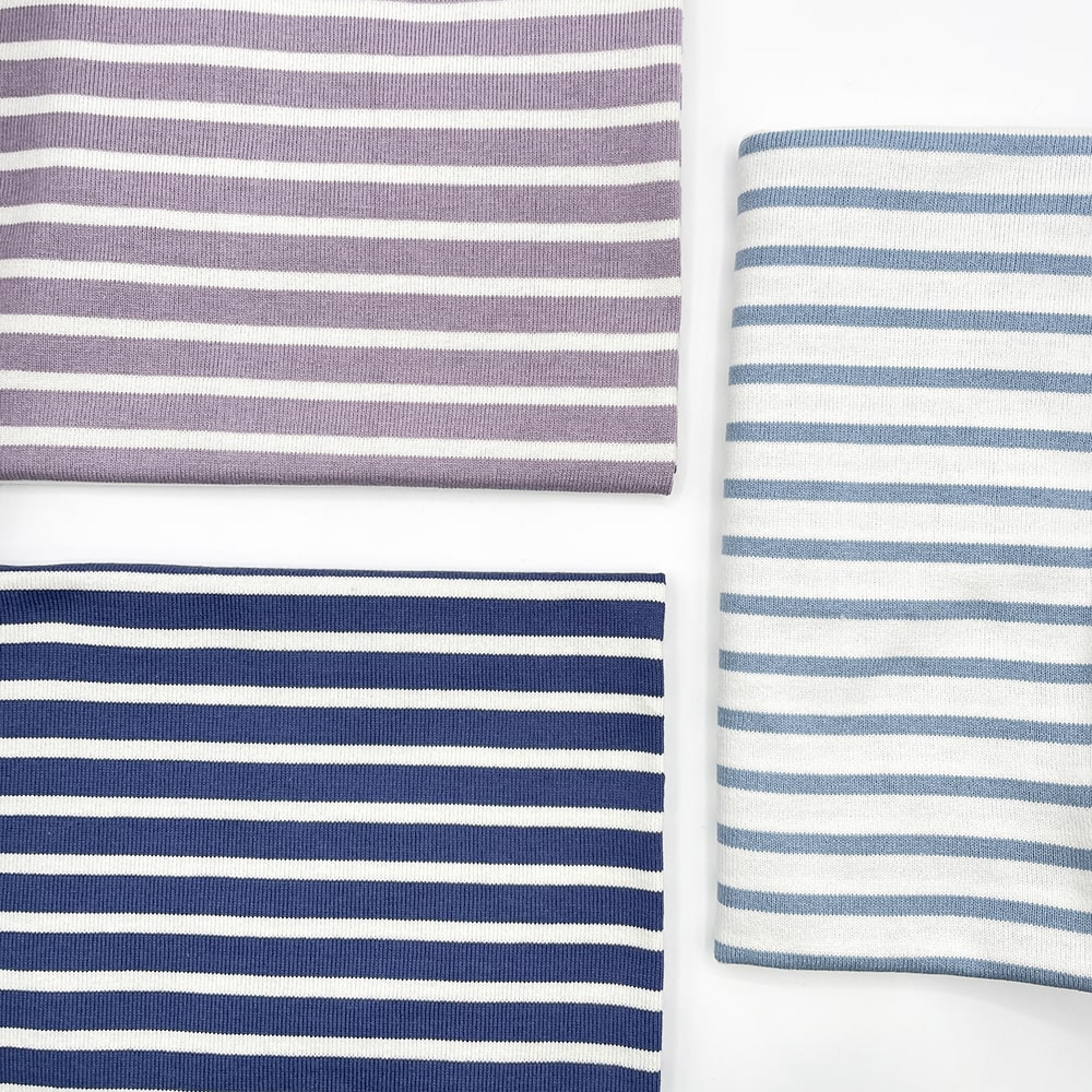 16/2天竺ボーダー ペールトーンカラー