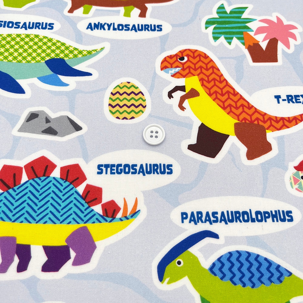 【Riconic】「おしゃれな恐竜図鑑」 デジタルプリント|シーチング