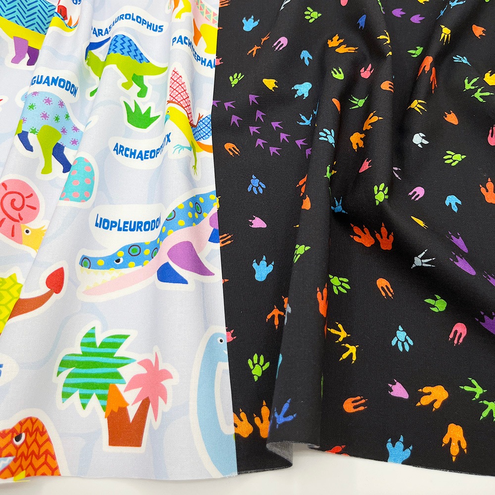 【Riconic】「おしゃれな恐竜図鑑」 デジタルプリント|シーチング