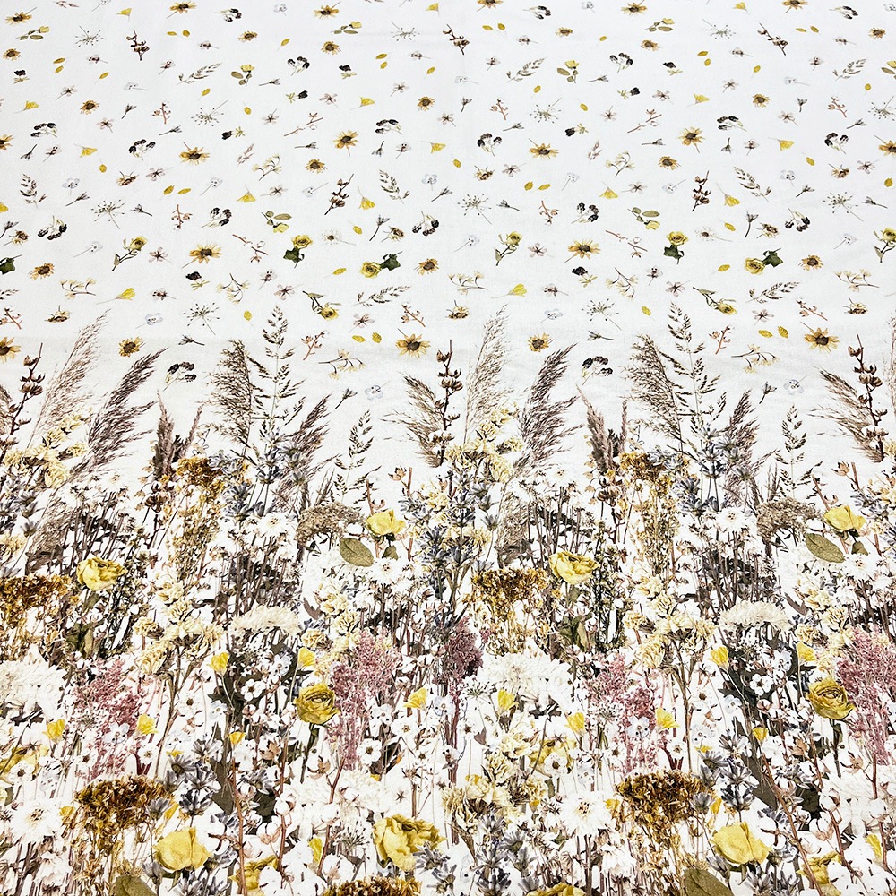 【mingswim】ドライフラワー デジタルプリント｜シーチング