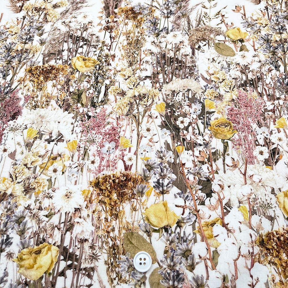 【mingswim】ドライフラワー デジタルプリント｜シーチング