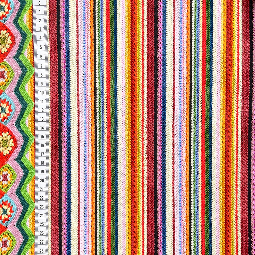 【Riconic】「かぎ編みニットのストライプ」 デジタルプリント｜シーチング