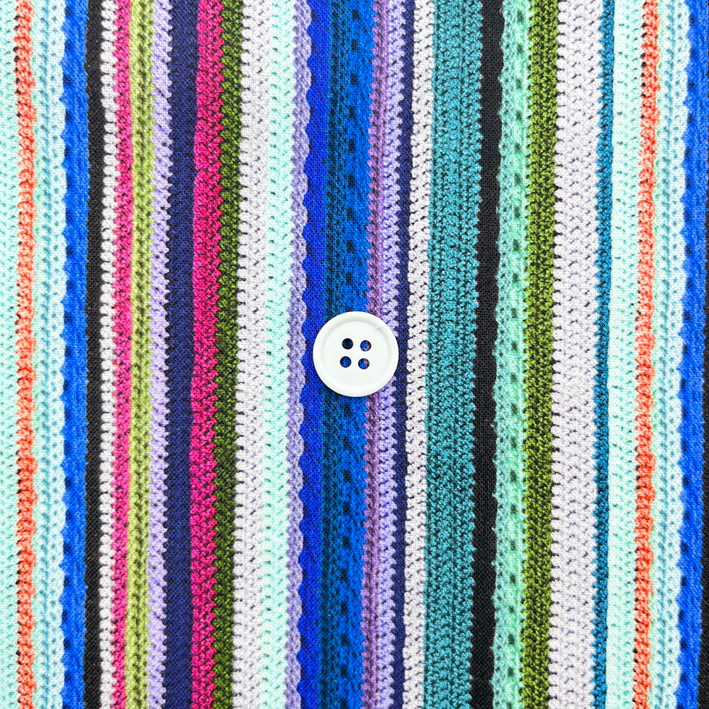 【Riconic】「かぎ編みニットのストライプ」 デジタルプリント｜シーチング