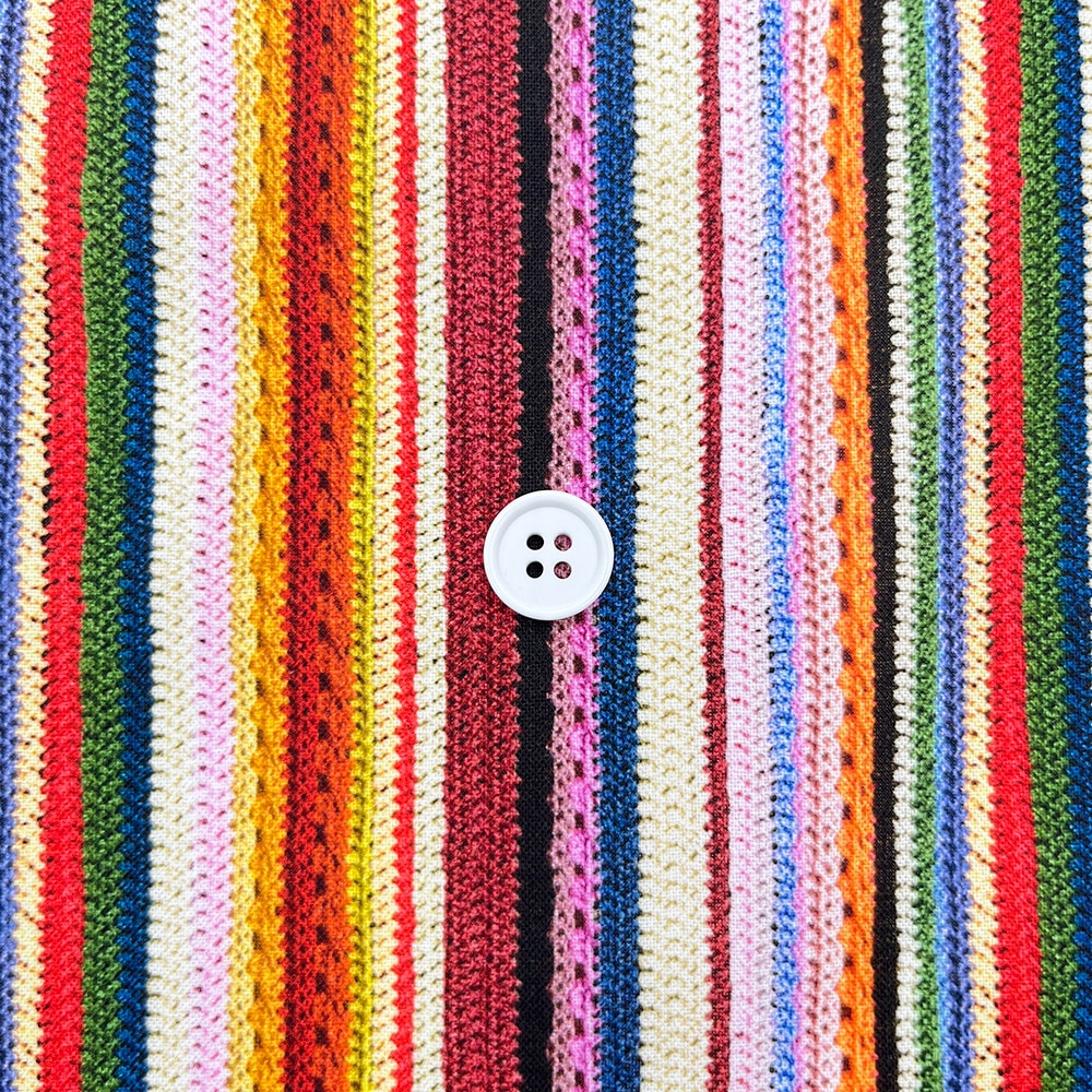 【Riconic】「かぎ編みニットのストライプ」 デジタルプリント｜シーチング