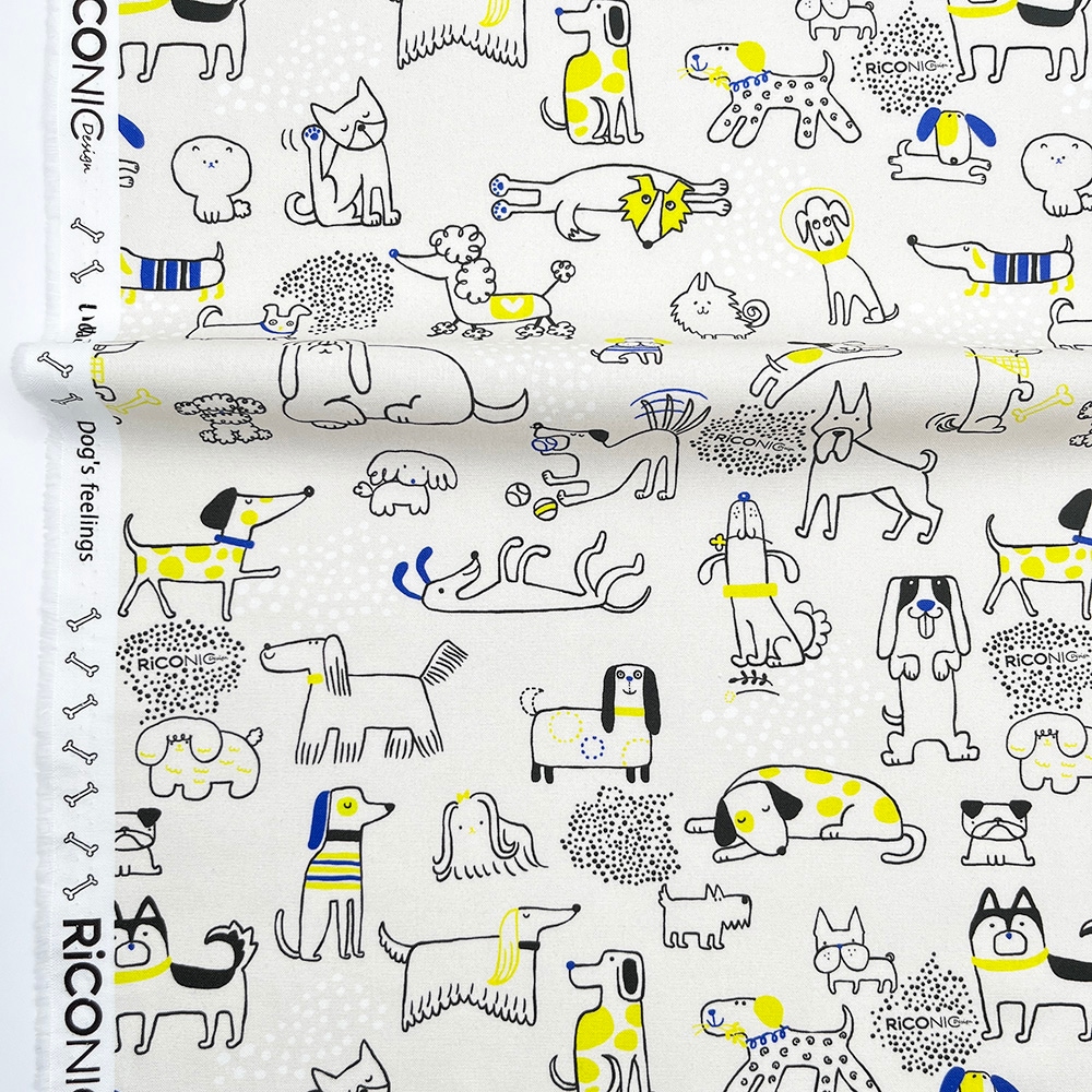【Riconic】「いぬごこち」 デジタルプリント|シーチング