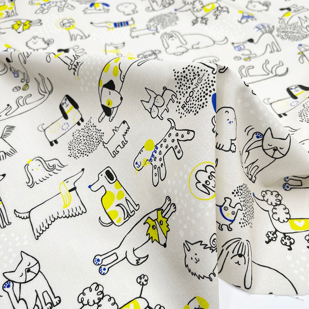 【Riconic】「いぬごこち」 デジタルプリント|シーチング