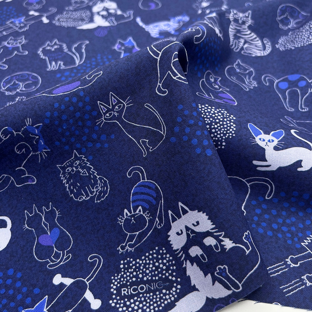 【Riconic】「ねこごこち」 デジタルプリント｜シーチング