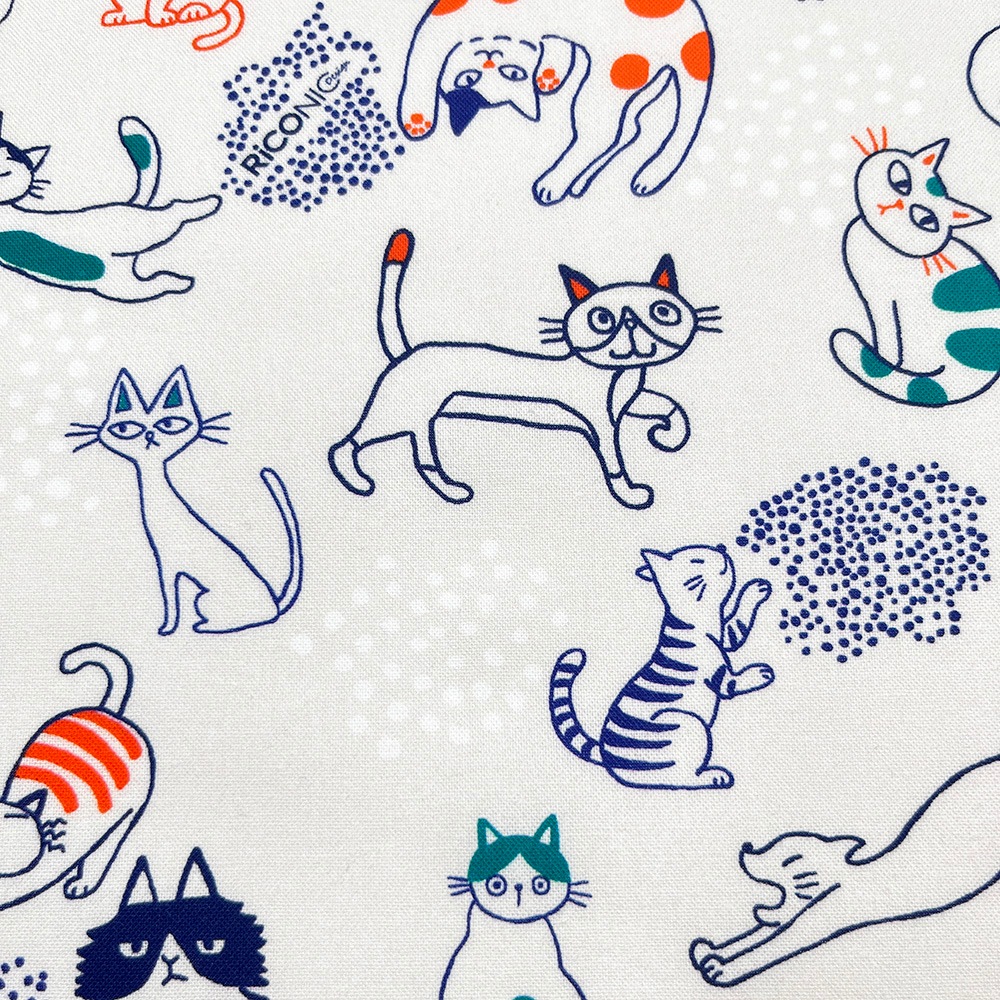 【Riconic】「ねこごこち」 デジタルプリント｜シーチング