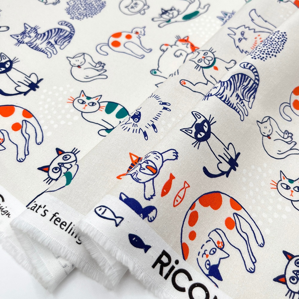 【Riconic】「ねこごこち」 デジタルプリント｜シーチング