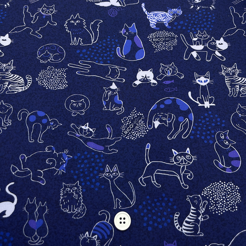 【Riconic】「ねこごこち」 デジタルプリント｜シーチング