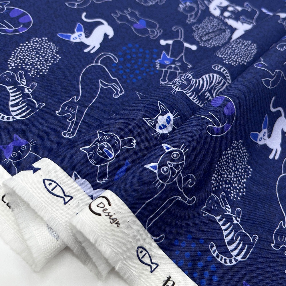 【Riconic】「ねこごこち」 デジタルプリント｜シーチング