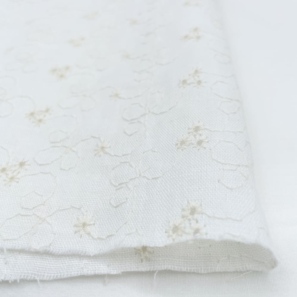 【sale】レース刺しゅう クレンゼ クラボウ 抗菌 抗ウイルス CLEANSE ダブルガーゼ生地 (ホワイト)