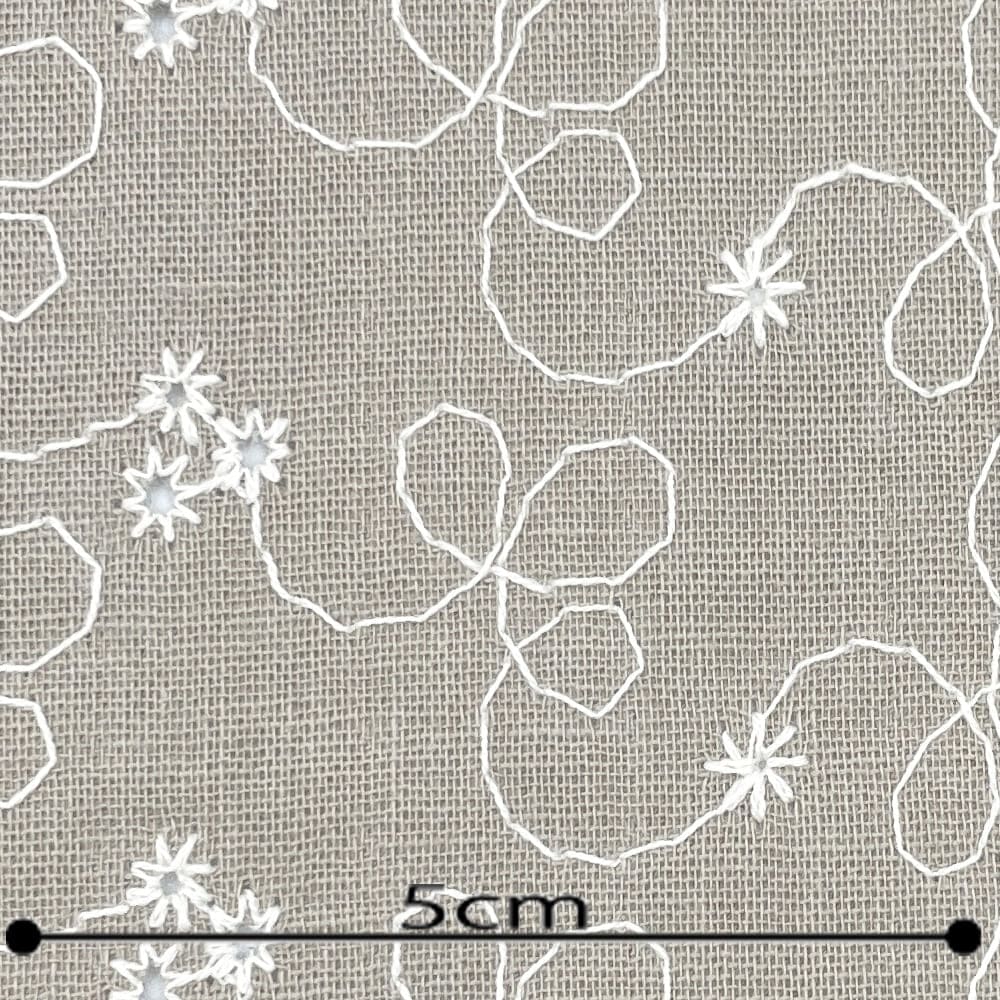 【sale】レース刺しゅう クレンゼ クラボウ 抗菌 抗ウイルス CLEANSE ダブルガーゼ生地 (サンドベージュ)