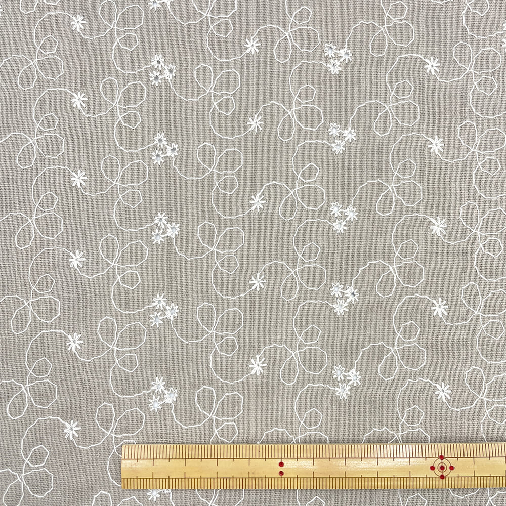 【sale】レース刺しゅう クレンゼ クラボウ 抗菌 抗ウイルス CLEANSE ダブルガーゼ生地 (サンドベージュ)