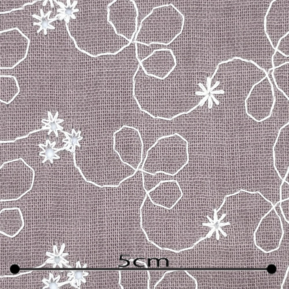 【sale】レース刺しゅう クレンゼ クラボウ 抗菌 抗ウイルス CLEANSE ダブルガーゼ生地 (ココアブラウン)