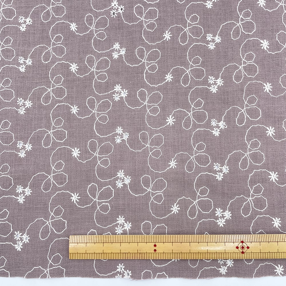 【sale】レース刺しゅう クレンゼ クラボウ 抗菌 抗ウイルス CLEANSE ダブルガーゼ生地 (ココアブラウン)